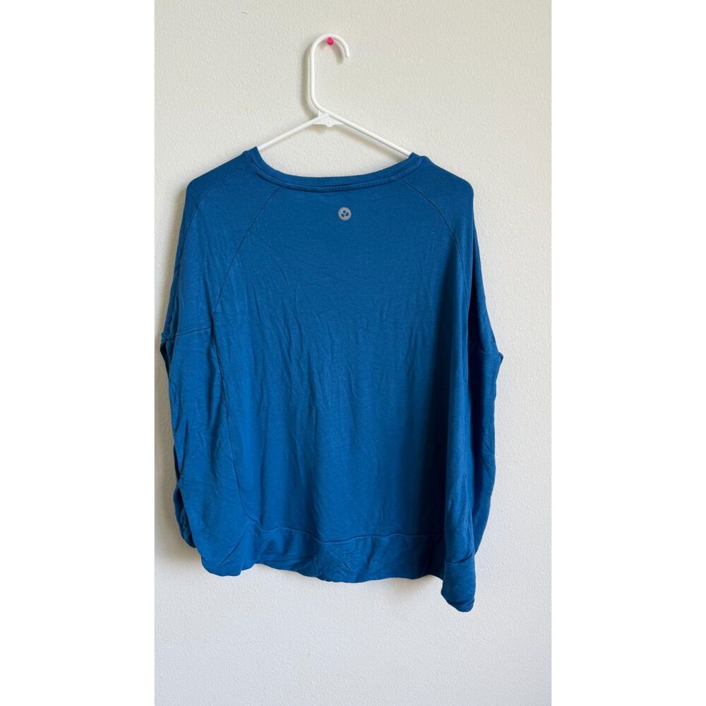Soulgani Active Womens Medium Blue Oversized Dolman Sleeve Sweatshirt Pullover